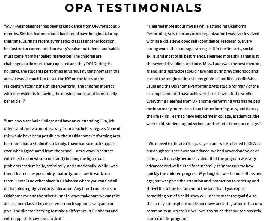 OPA testimonials